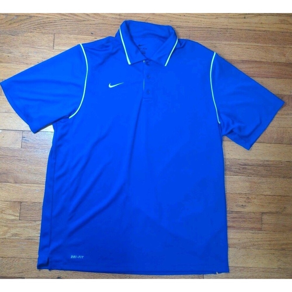 Nike Shirt Mens XL Blue Gameday Performance Golf Polo Preppy Casual Dri FIT EUC